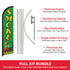 Smoke Shop (Green) Windless Banner Flag & Pole Kit