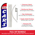 Used Cars (Red & Blue) Windless Banner Flag & Pole Kit