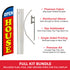 Open House (Blue & Red) Windless Banner Flag & Pole Kit
