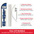 Now Leasing (Blue & White) Windless Banner Flag & Pole Kit