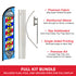 Barber Shop (Blue) Windless Banner Flag & Pole Kit