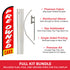 Preowned Cars (Red & White) Windless Banner Flag & Pole Kit