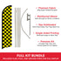 Yellow & Black Checkered Windless Banner Flag & Pole Kit