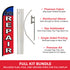 Auto Repair (Red & Blue) Windless Banner Flag & Pole Kit