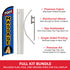 Foot Massage Windless Banner Flag & Pole Kit