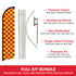 Red & Yellow Checkered Windless Banner Flag & Pole Kit