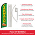 Car Wash (Green) Windless Banner Flag & Pole Kit