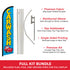 Car Wash (Blue) Windless Banner Flag & Pole Kit