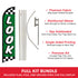Look (Green Checkered) Windless Banner Flag & Pole Kit