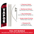 Vapor (Red & Black) Windless Banner Flag & Pole Kit