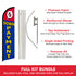 0 Down Payment (Red & Blue) Windless Banner Flag & Pole Kit
