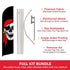 Red Bandana Jolly Roger Windless Banner Flag & Pole Kit