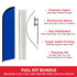 Blue Solid Color Windless Banner Flag & Pole Kit