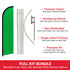 Green Solid Color Windless Banner Flag & Pole Kit