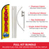 Car Wash (Yellow) Windless Banner Flag & Pole Kit
