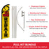 Cell Phone Repair (Yellow & Black) Windless Banner Flag & Pole Kit