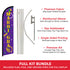 Mardi Gras Windless Banner Flag & Pole Kit