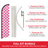 Pink & White Checkered Windless Banner Flag & Pole Kit
