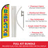 Raspados Windless Banner Flag & Pole Kit