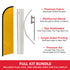 Gold Solid Color Windless Banner Flag & Pole Kit
