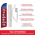 Auto Stereos (Red & Blue) Windless Banner Flag & Pole Kit