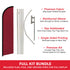 Burgundy Solid Color Windless Banner Flag & Pole Kit