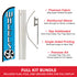 Wheels (Blue) Windless Banner Flag & Pole Kit