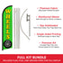 Wheels (Green) Windless Banner Flag & Pole Kit