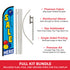 Sale Here (Balloons) Windless Banner Flag & Pole Kit