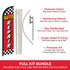 Auto Repair (Red Checkered) Windless Banner Flag & Pole Kit