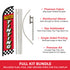 Auto Tinting (Red Checkered) Windless Banner Flag & Pole Kit