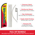 We Deliver (Red & Yellow) Windless Banner Flag & Pole Kit