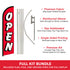 Open (Red & White) Windless Banner Flag & Pole Kit