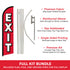 Exit (Red) Windless Banner Flag & Pole Kit
