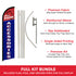 Cell Phone Accessories (Red & Blue) Windless Banner Flag & Pole Kit