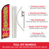 Korean BBQ Windless Banner Flag & Pole Kit