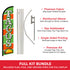 Tacos (Green & Orange) Windless Banner Flag & Pole Kit