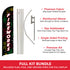 Fireworks (Black) Windless Banner Flag & Pole Kit