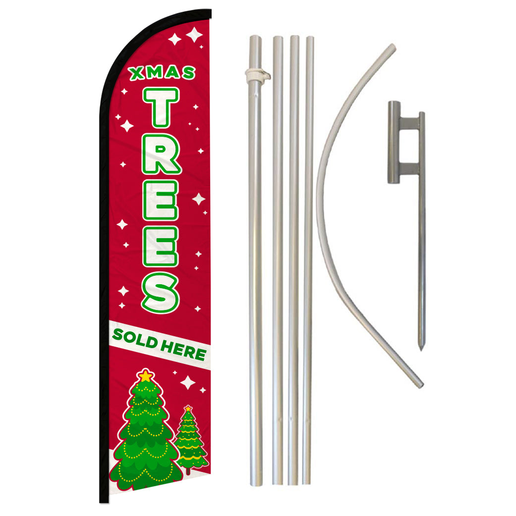 X-Mas Trees Sold Here Windless Banner Flag Kit