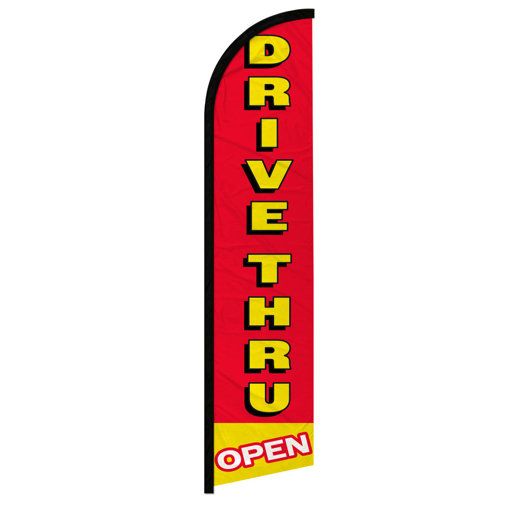 Drive-Thru Open Windless Banner Flag