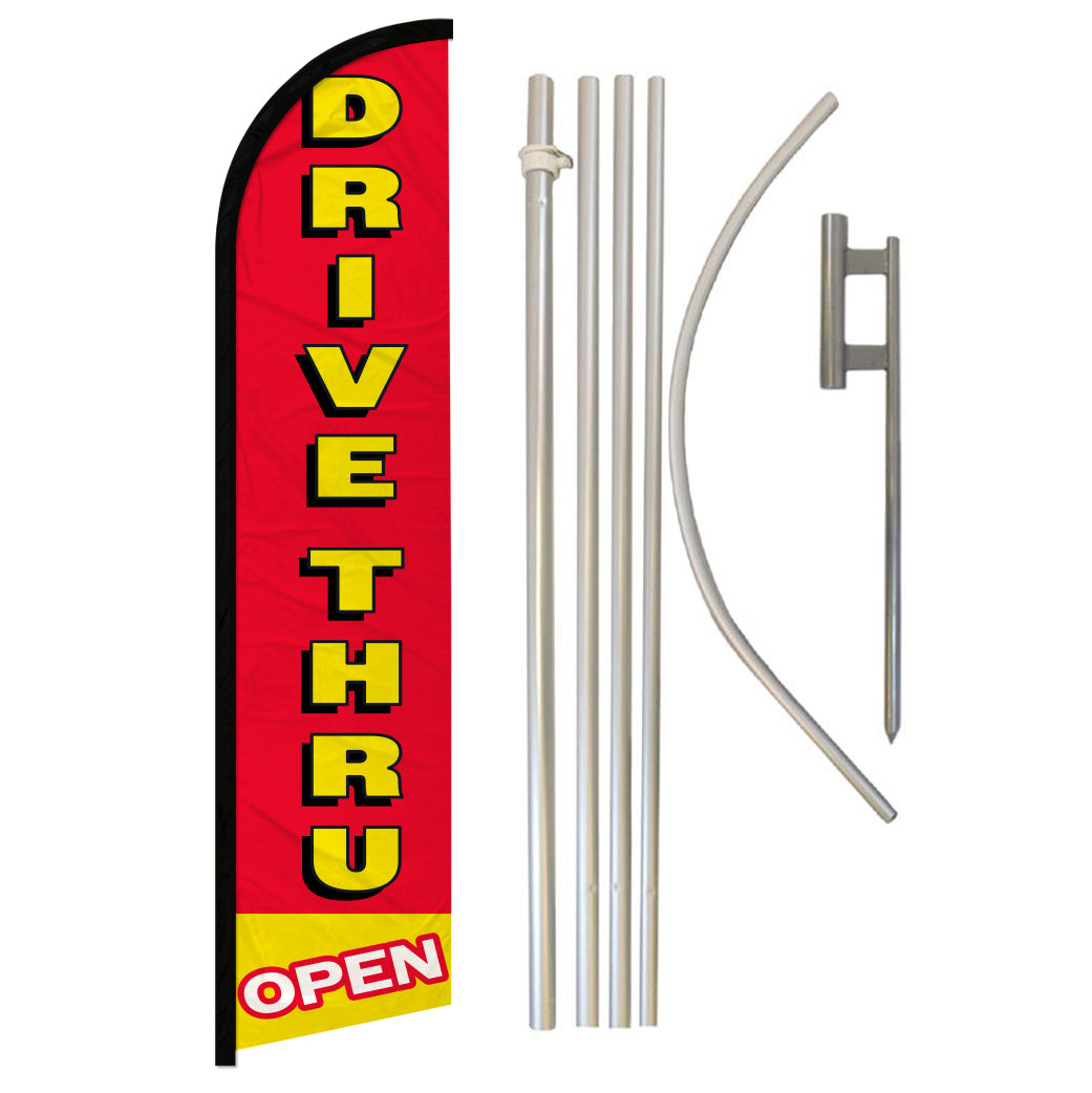Drive-Thru Open Windless Banner Flag Kit