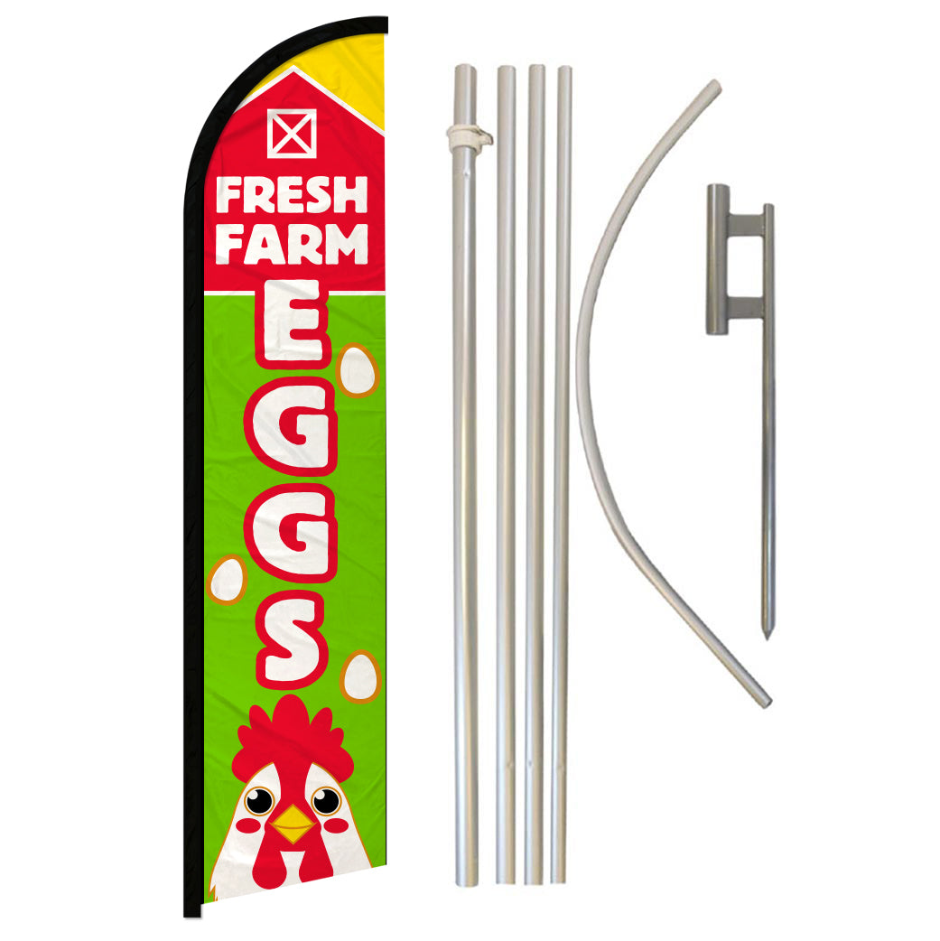 Farm Fresh Eggs Windless Banner Flag Kit