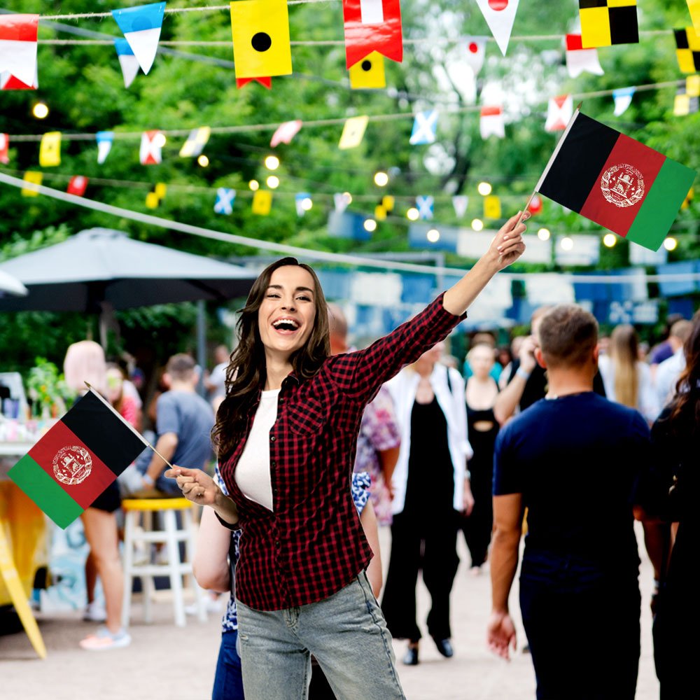 Afghanistan 12x18in Stick Flag - Flags Importer