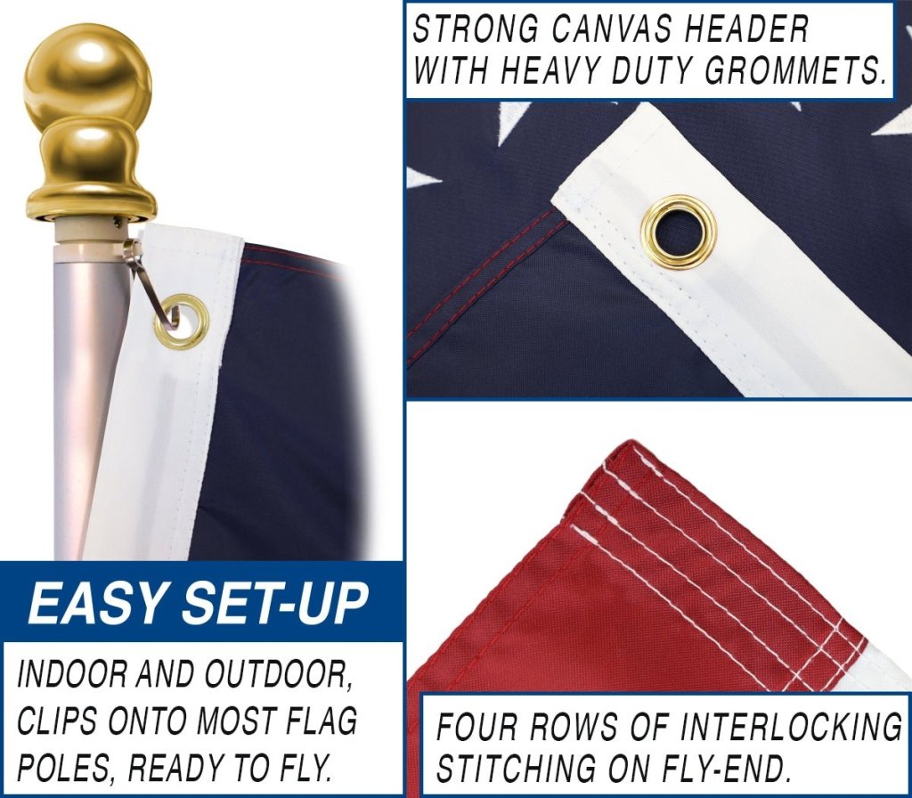 Betsy Ross Embroidered Flag 3x5ft - Flags Importer
