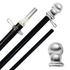 5ft Spinning Stabilizer Flag Pole & Adjustable Bracket Kit (Black)