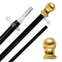 6ft Spinning Stabilizer Flag Pole (Black Pole & Gold Topper)