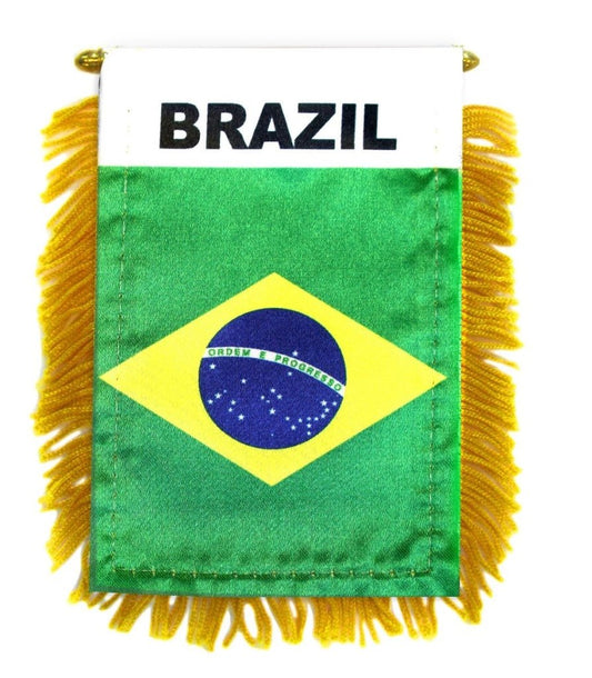 Mini Brazil Flag for Rearview Mirror – Flags Importer