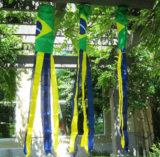Brazil Super Shiny Poly 5ft Windsock - Flags Importer