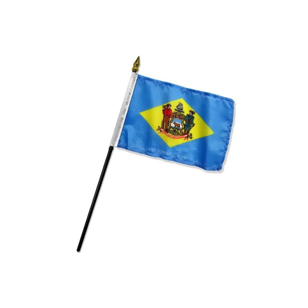 Delaware 4x6in Stick Flag - Flags Importer