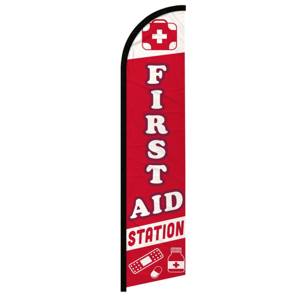 First Aid Station Windless Banner Flag – Flags Importer